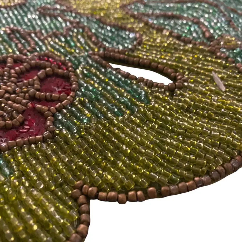 Pier 1 Imports SKU # 2510933 Beaded Palm Leaf Table Runner 100% Cotton 12